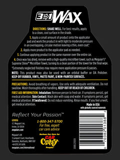 Meguiar's 3-in-1 Wax (16 oz & Foam Applicator Pad)-4
