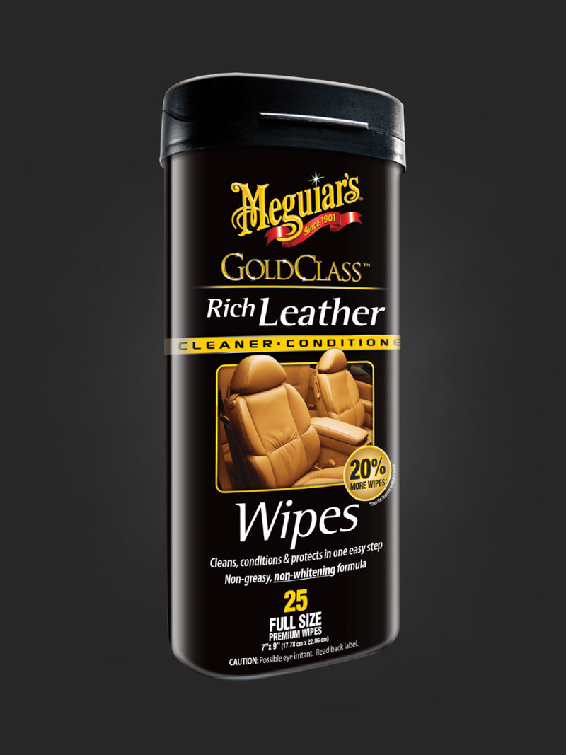 Meguiar's Gold Class Rich Leather Wipes (30 Pc Can)-1