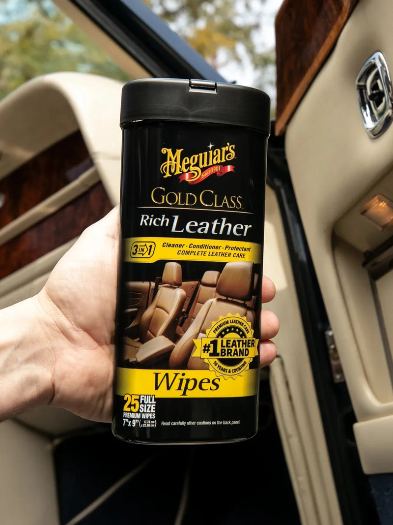 Meguiar's Gold Class Rich Leather Wipes (30 Pc Can)-3