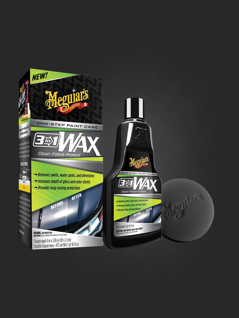 Meguiar's 3-in-1 Wax (16 oz & Foam Applicator Pad)-1