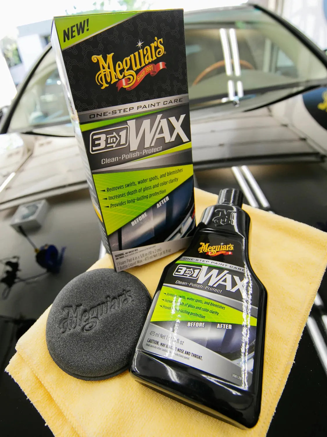 Meguiar's 3-in-1 Wax (16 oz & Foam Applicator Pad)-5